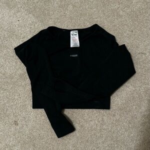 Gym shark cropped compression top size small open back